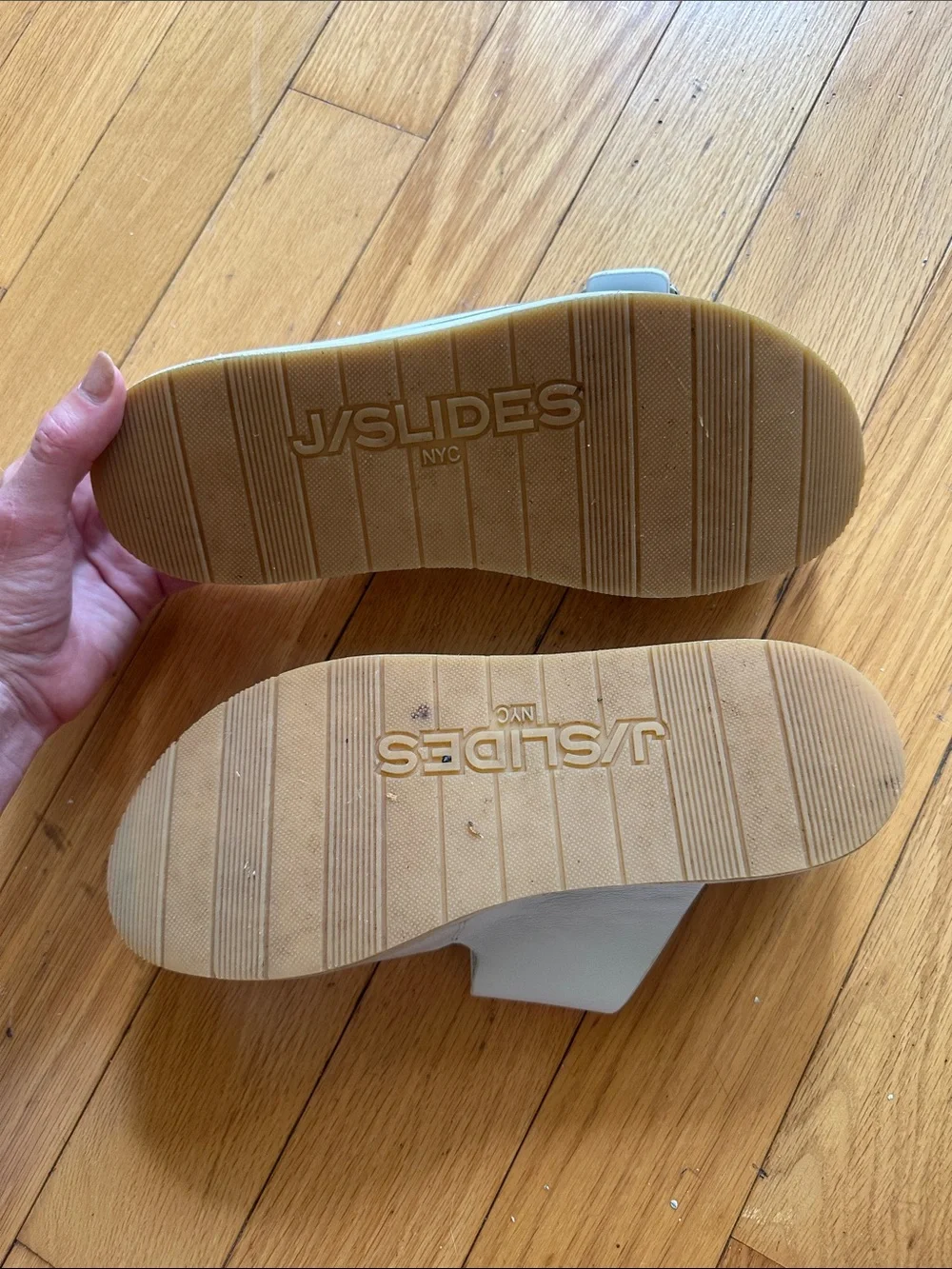 Women’s White Platform Slide Sandals with Dual Buckle Straps